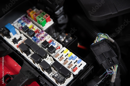 Car electric fuses and relays.