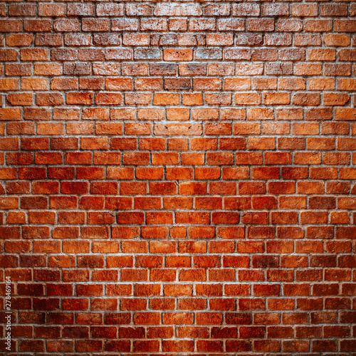 Old red bricks wall for texture background.