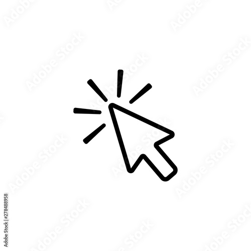 Click contour arrow, icon to click vector icon