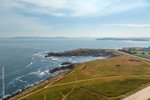 La Coruna, Spain. Scenic view of the Atlantic coast from a height