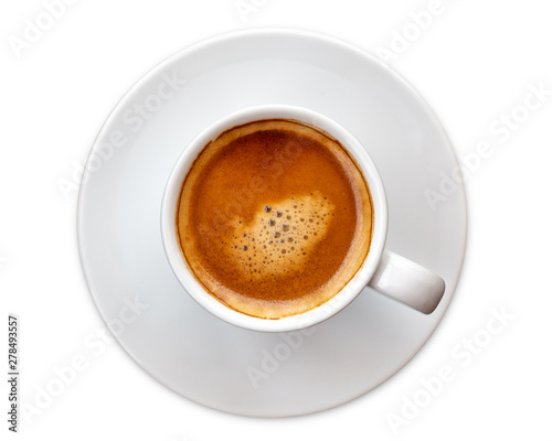 espresso coffee cup isolated on white background. with clipping path.