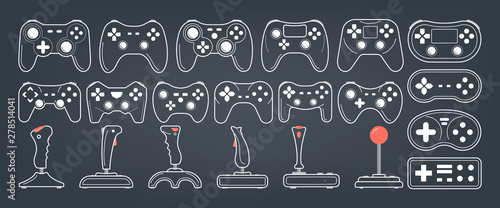 Gamepad set. Collection of console controller of various shape