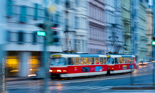 Tram, Masarykovo Street, Prague, Czech Republic, Europe