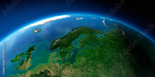 Highly detailed Earth. European part of Russia