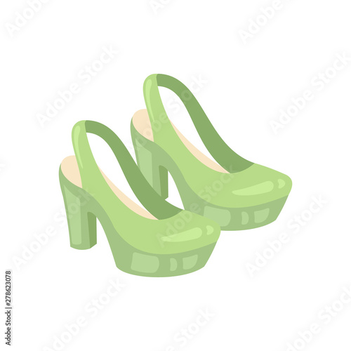 Woman shoes vector icon isolated on white background. Fashion footwear design.