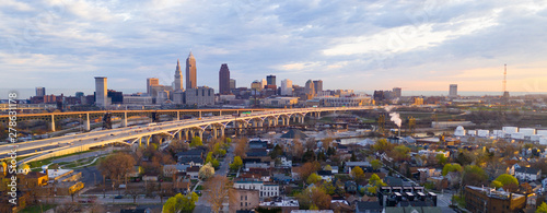 Highway Through Cleveland Ohio Cuyahoga County Seat North America