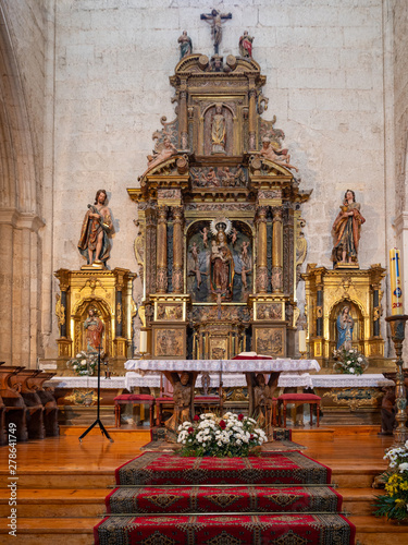 Altar of the collegiate church of Santa Maria la Real in the village of Sasamon, Spain.
