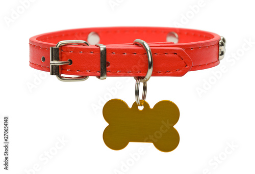 Red Dog Collar and Tag Cut Out