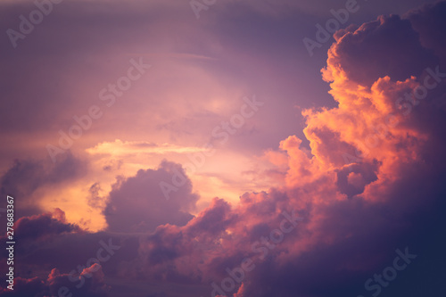 colorful rainy cloud on sunset time