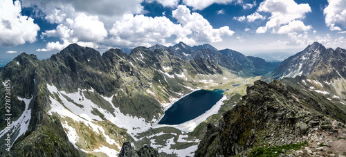 Veľké Hincovo pleso in Hight Tatras, view from Koprovsky stit 