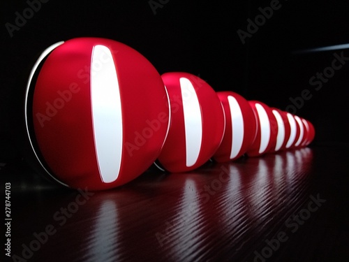 Row of red balls