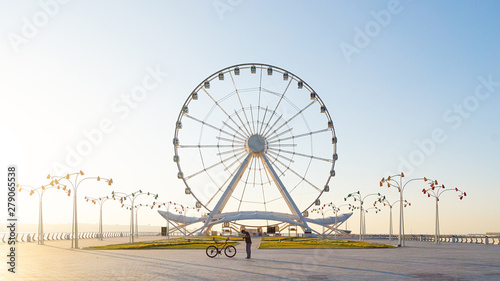 Ferris wheel on the boulevard, Baku city