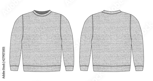 Illustration of sweat shirt ( heather gray ) / front,back