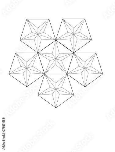 vector illustration of star in pentagon