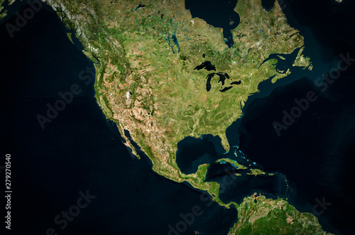 High resolution Satellite image of USA (Isolated imagery of USA. Elements of this image furnished by NASA)