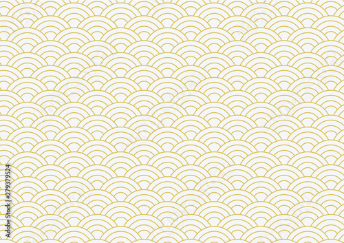 vector background of gold japanese wave pattern