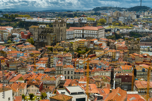 Porto, Portugal. Aerial cityscape image of Porto