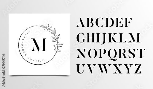 Feminine Floral letters logo design template - Vector
