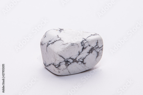 Black and white howlite gemstone with beautiful texture isolated