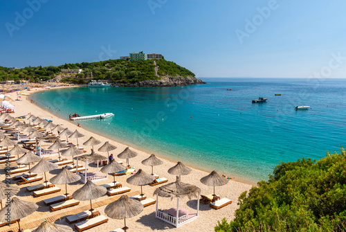 view on beautiful Jale beach in Himare, Albania 