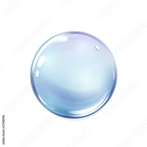 Water bubble . Nature.Aqua.Elegant and stylish Background. Shining blue substance drop. Vector