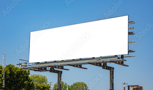 Billboard blank on a highway for advertisement, spring sunny day