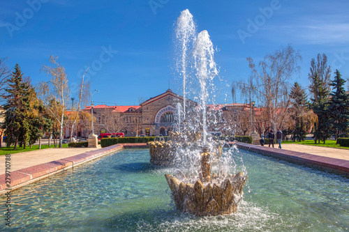 Fountain near train station in Chisinau , Moldova