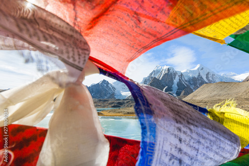 Gurudongmar Lake at North Sikkim,India is a beautiful breathtaking destination with it's near Mount Everest basecamp elevation of 17,800 feet. High altitude Himalayas. Serene North east Indian lake