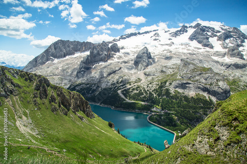 Alpine landscape in the Dolomites, Italy.