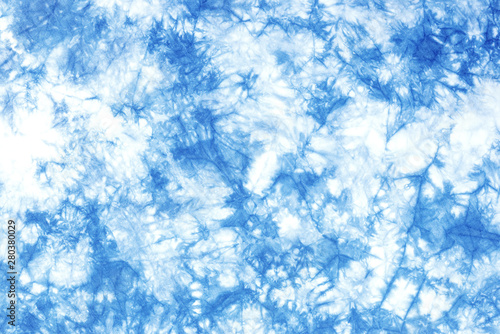 tie dye pattern hand dyed on cotton fabric abstract background.