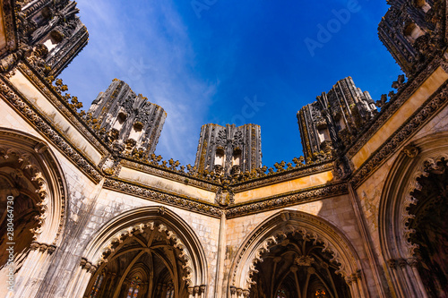 Medieval Batalha Monastery in Batalha, Portugal, Gothic architecture