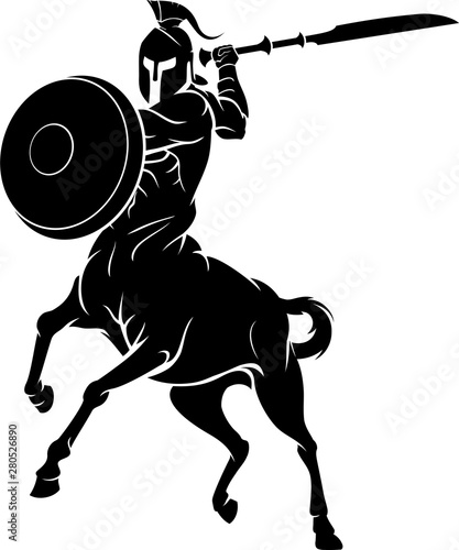 Centaur with Sword and Shield Attack