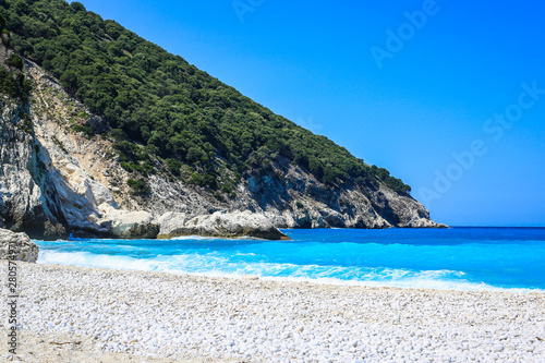 Beautiful view of Myrtos beach, Kefalonia island, Greece