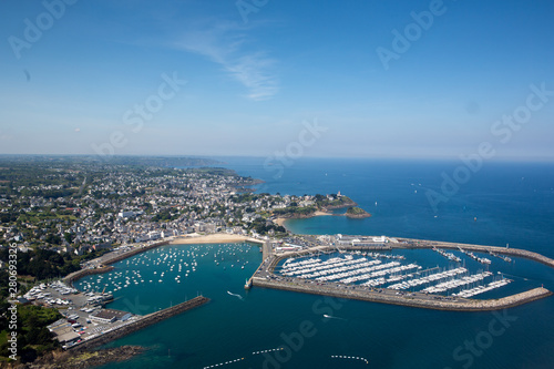 Aerial view of ISaint quay portrieux in Brittany, France