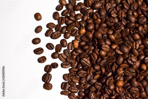 Coffee beans, roasted coffee, brown beans, background