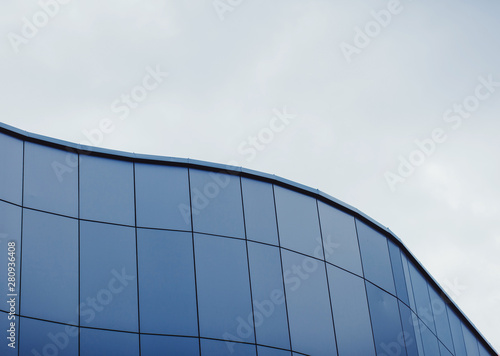 Abstract detail modern curved architecture with copy space 