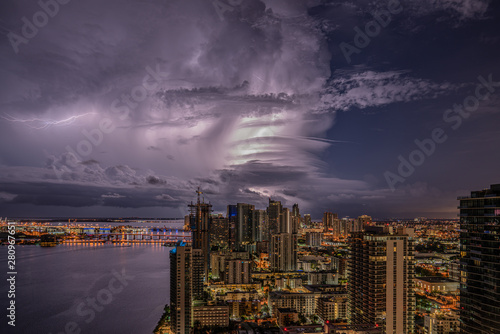 Lightning over Downtown Miami