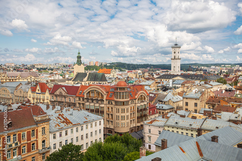 Lviv panoramic view from Bernardine church tower