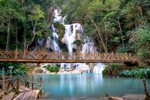 The Kuang Si waterwall in Laos