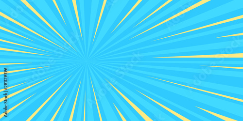 pop art sun blue background