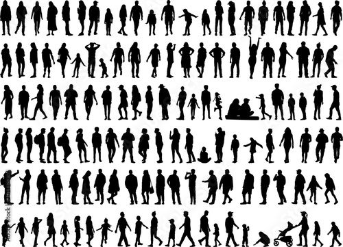 Large collection of silhouettes concept.