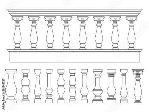 Balustrade simple colored