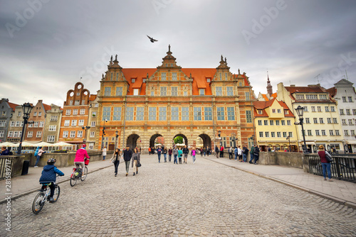 Stone streets and tourists Gdansk