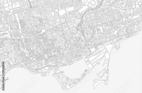 Toronto, Ontario, Canada, bright outlined vector map