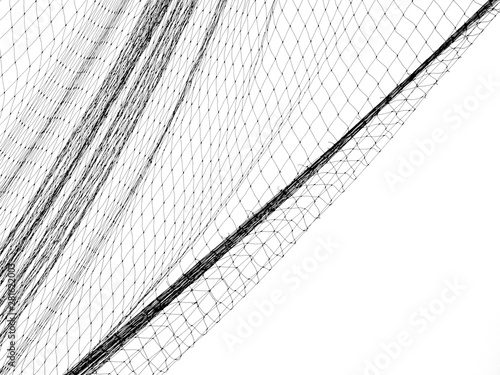 fishing net silhouette on white background