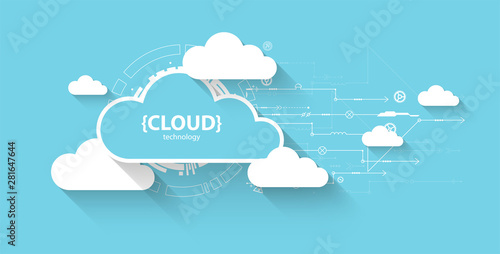 Web cloud technology, business abstract background.