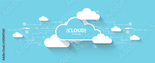 Web cloud technology, business abstract background.