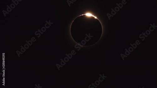 total solar eclipse in Chile on July 2, 2019. Baily's Beads, Solar Fulgurations can be seen