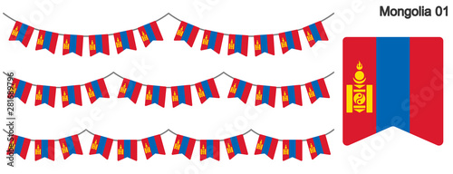 モンゴルの国旗のガーラーンド ベクターデータ（bunting garland）