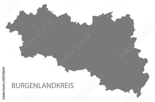 Burgenlandkreis grey county map of Saxony Anhalt Germany DE